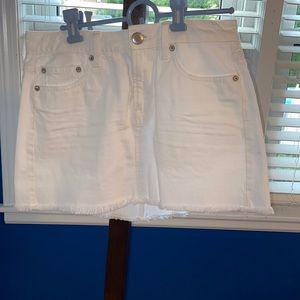 White jean skirt